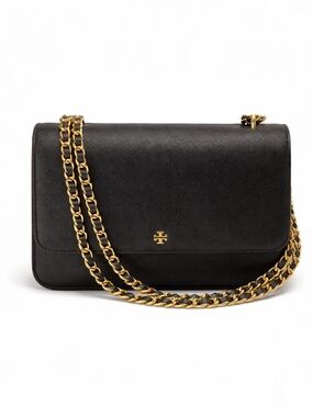 Tory Burch Black Robinson Flap Shoulder/Crossbody bag. EUC.